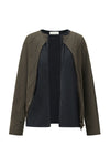 SWAYING 25 Autumn and Winter Twisted Fake Two-Piece Cashmere Top SW-SW25AW1T34C2S4-HL Gray Green